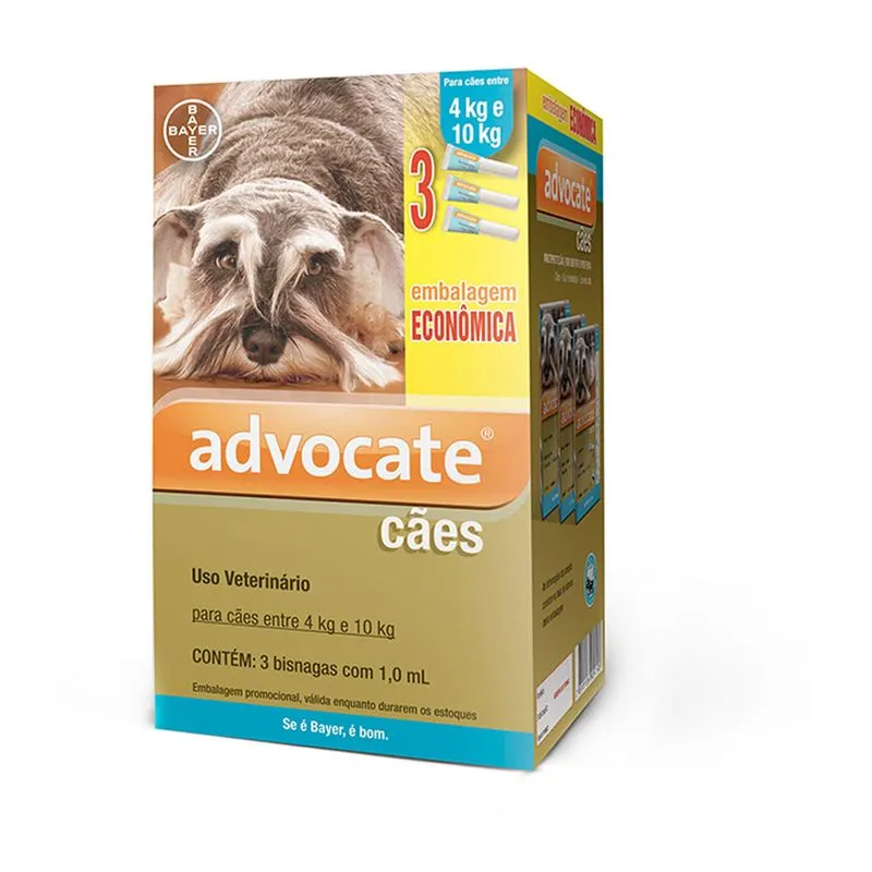 Advocate antipulgas para cães de 4 a 10kg